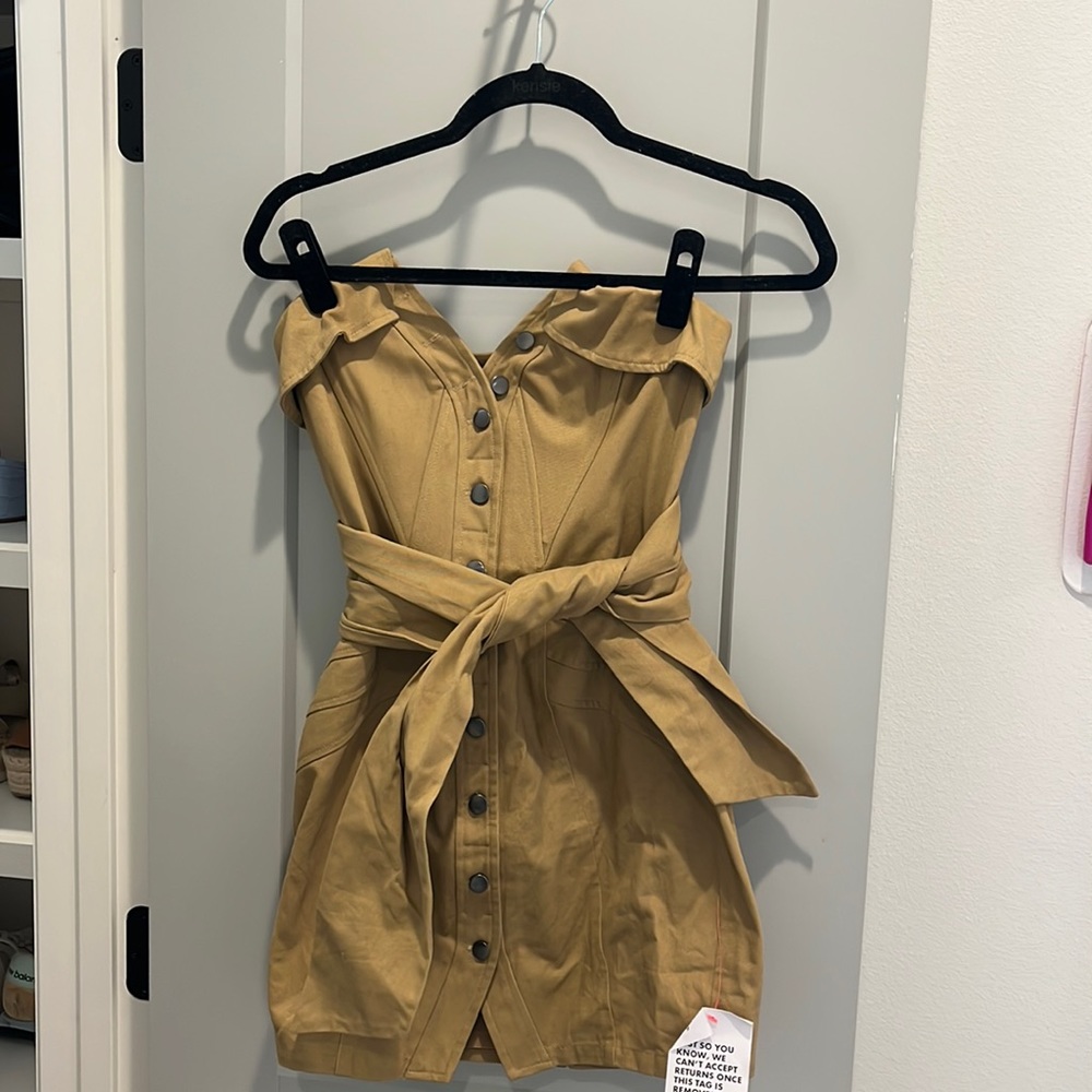 ASOS KHAKI UTILITY MINI DRESS